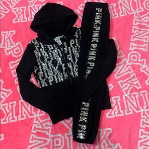 PINK Black and Silver Bling Set